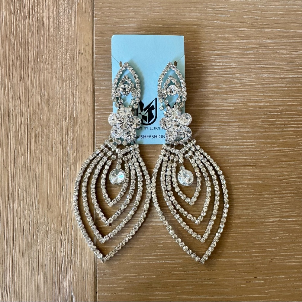 NEW! Large Crystal Drop Earrings